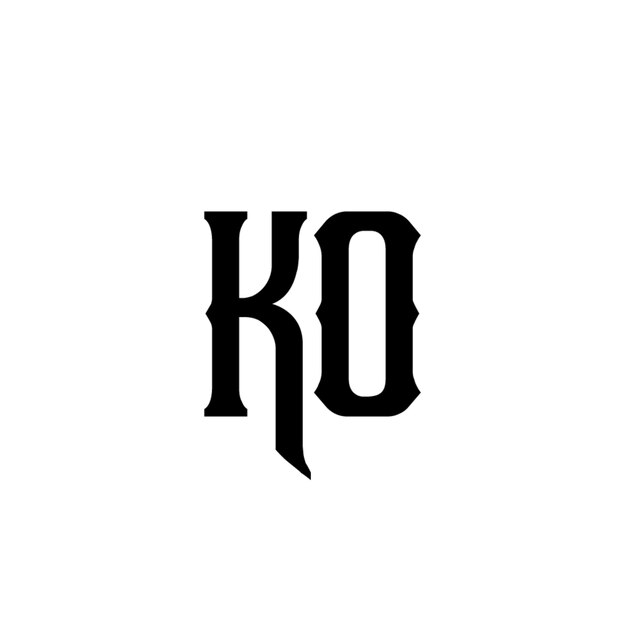 KO monograma logotipo diseño carta texto nombre símbolo monocromo logotipo alfabeto carácter simple logotipo