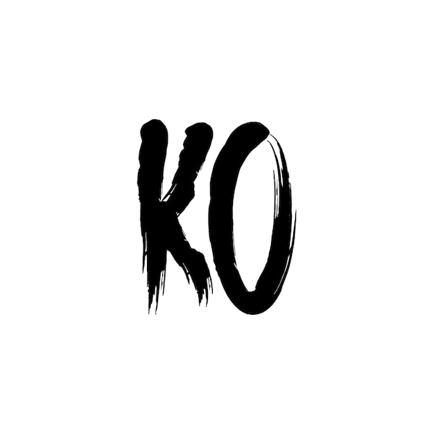 KO monograma logotipo diseño carta texto nombre símbolo monocromo logotipo alfabeto carácter simple logotipo