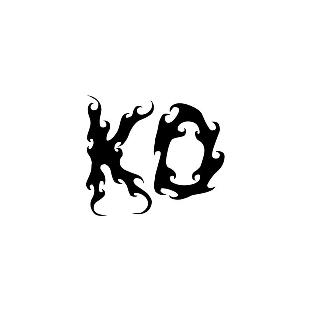 KO monograma logotipo diseño carta texto nombre símbolo monocromo logotipo alfabeto carácter simple logotipo