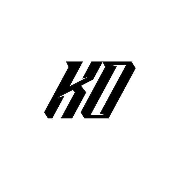 KO monograma logotipo diseño carta texto nombre símbolo monocromo logotipo alfabeto carácter simple logotipo
