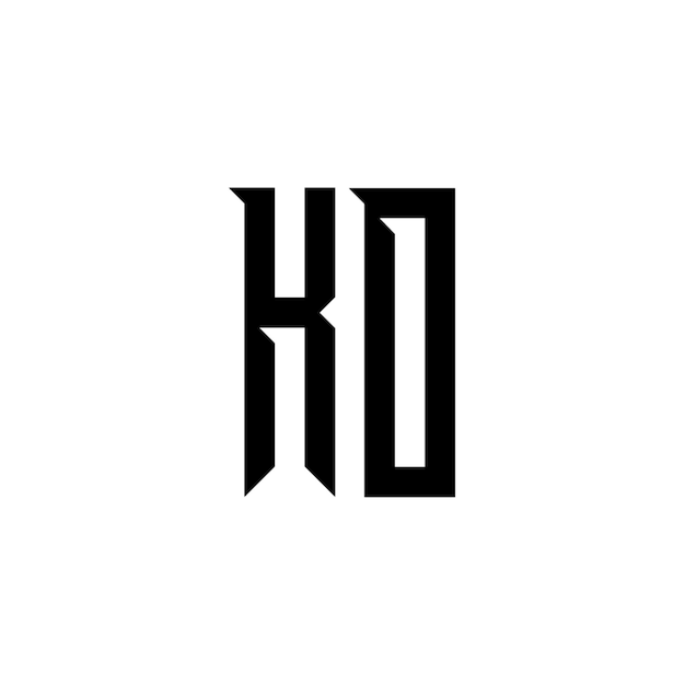 KO monograma logotipo diseño carta texto nombre símbolo monocromo logotipo alfabeto carácter simple logotipo