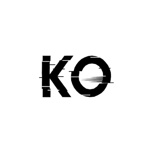 KO monograma logotipo diseño carta texto nombre símbolo monocromo logotipo alfabeto carácter simple logotipo