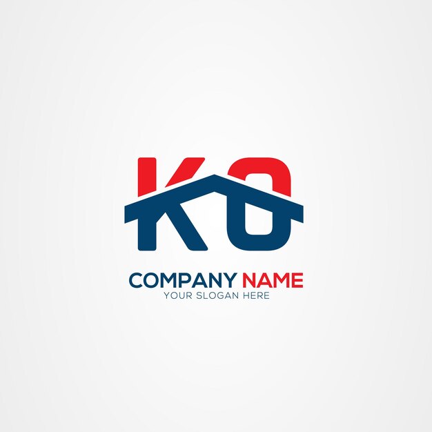 KO o OK Creative Modern Letters Elemento de diseño del logotipo