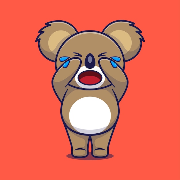 Vector koala, grito, lindo, caricatura, vector, animal, ilustración