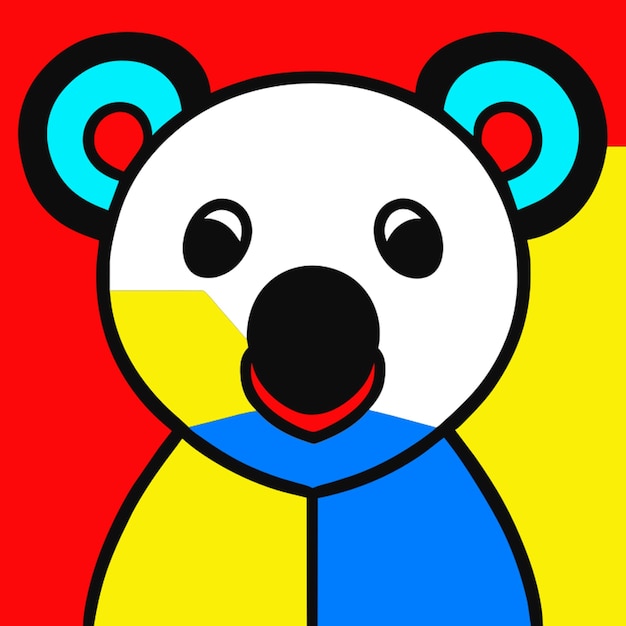 Koala por la ilustración vectorial de Piet Mondrian