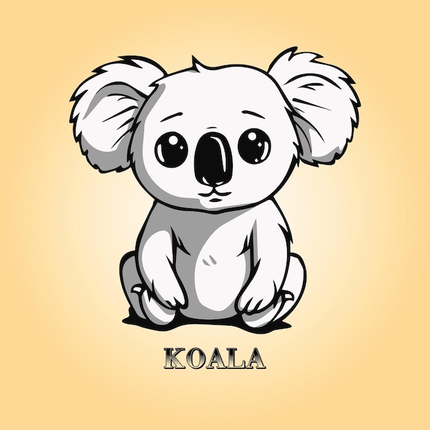 Un koala con la palabra koala en él ilustración