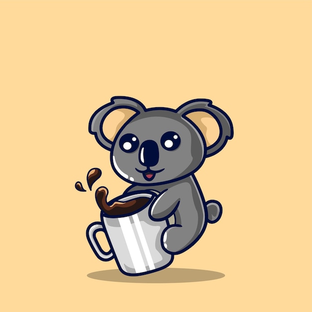 Koala trae una taza de café