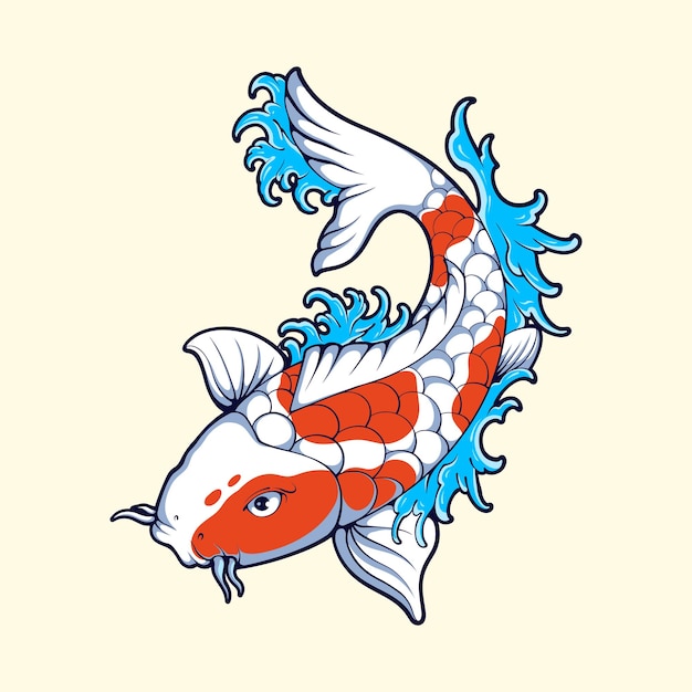 Vector koi de diseño japonés vector