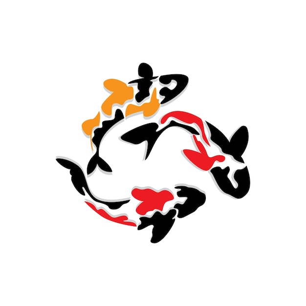 Vector koi fish logo design chinese lucky y triumph ornamental fish vector company brand gold fish icon