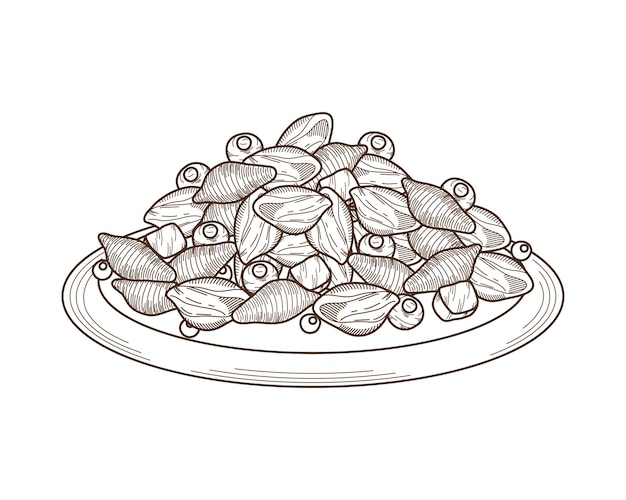 Konkilonis de pasta italiana y aceitunas