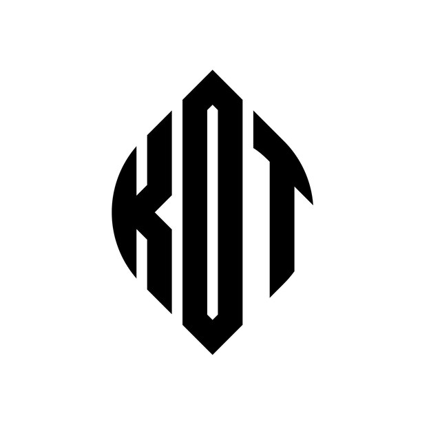 KOT diseño de logotipo de letras circulares con forma de círculo y elipse KOT letras elípticas con estilo tipográfico Las tres iniciales forman un logotipo de círculo KOT Emblema de círculo Monograma Abstracto Carta Marca Vector
