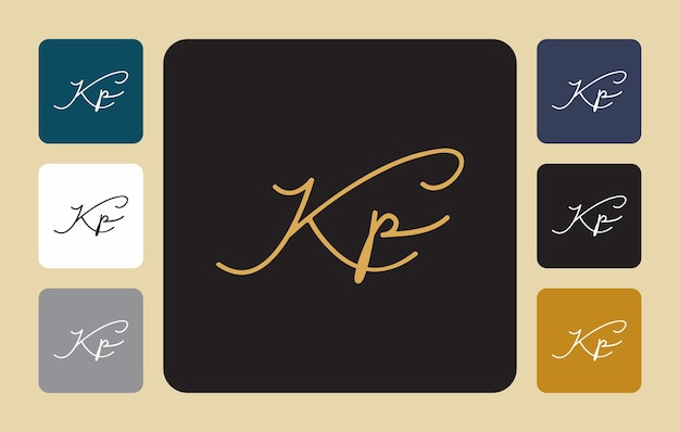 Kp K p escritura a mano inicial Kp escritura a mano inicial plantilla de logotipo de firma vector hand lettering para diseños o para identidad