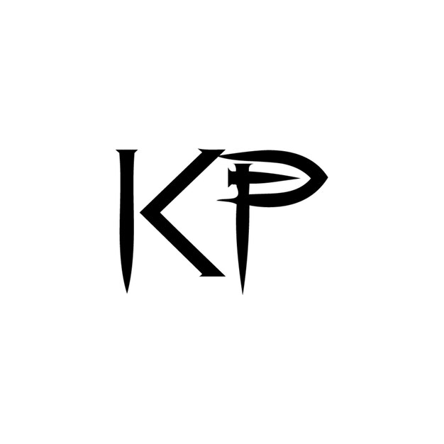 KP monograma logotipo diseño carta texto nombre símbolo monocromo logotipo alfabeto carácter simple logotipo