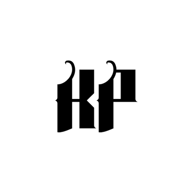 KP monograma logotipo diseño carta texto nombre símbolo monocromo logotipo alfabeto carácter simple logotipo