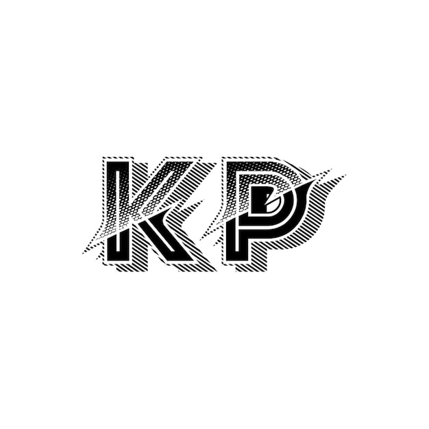 KP monograma logotipo diseño carta texto nombre símbolo monocromo logotipo alfabeto carácter simple logotipo