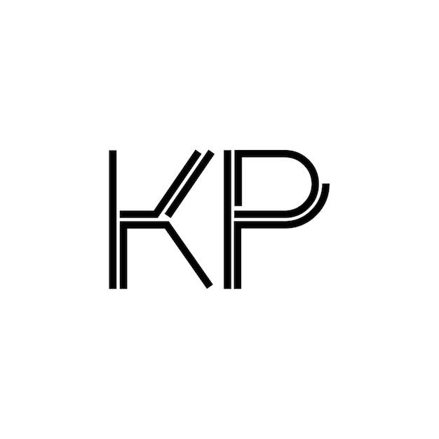 KP monograma logotipo diseño carta texto nombre símbolo monocromo logotipo alfabeto carácter simple logotipo