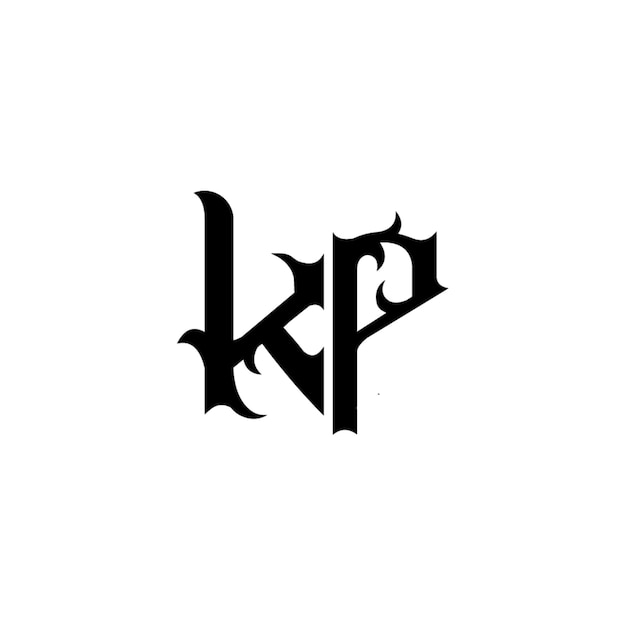 KP monograma logotipo diseño carta texto nombre símbolo monocromo logotipo alfabeto carácter simple logotipo
