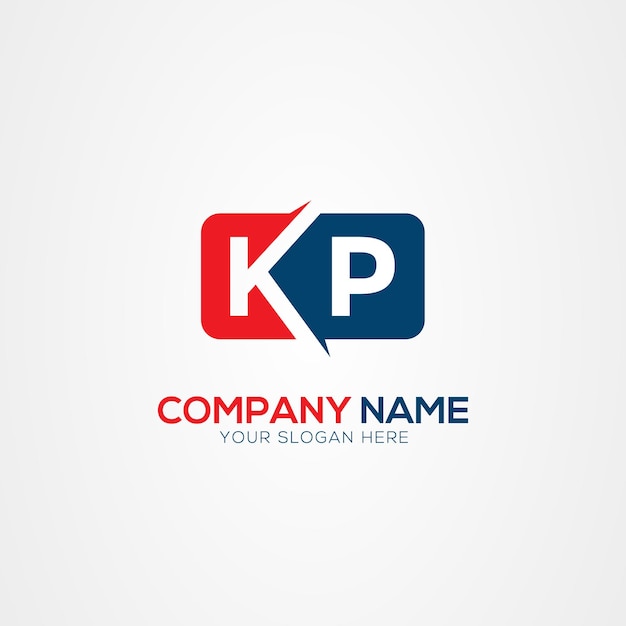 KP o PK Creative Modern Letters Elemento de diseño del logotipo