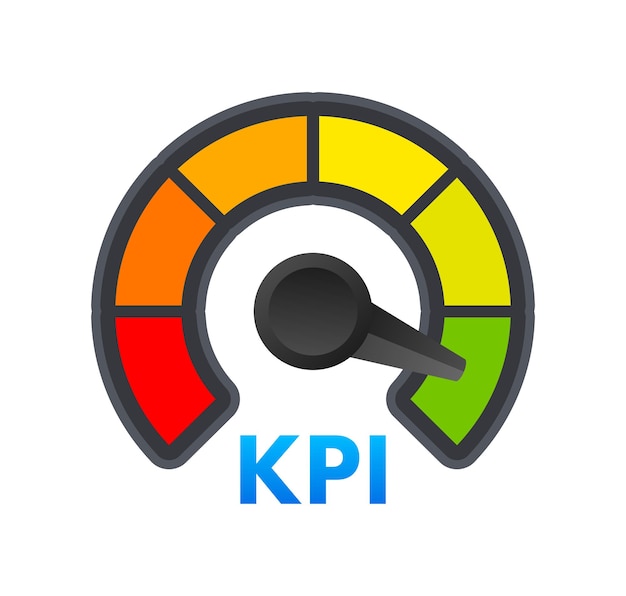 Kpi clave indicador de rendimiento medición optimización estrategia vector stock ilustración