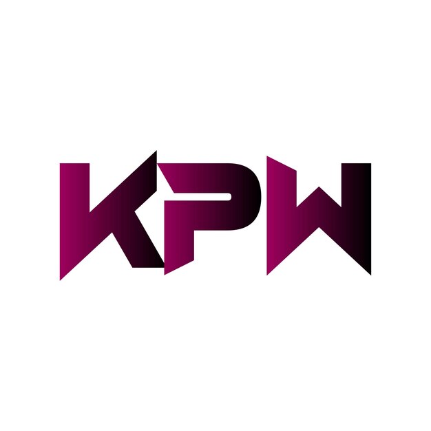 KPW diseño de logotipo creativo abstracto letra inicial símbolo icono vectorial