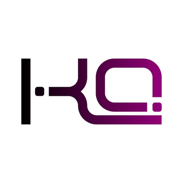 KQ emblema de tecnología abstracta monograma inicial símbolo de lujo icono simple diseño de logotipo de letra