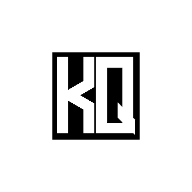 KQ Moderno Combinación de Letras Logotipo Diseño minimalista