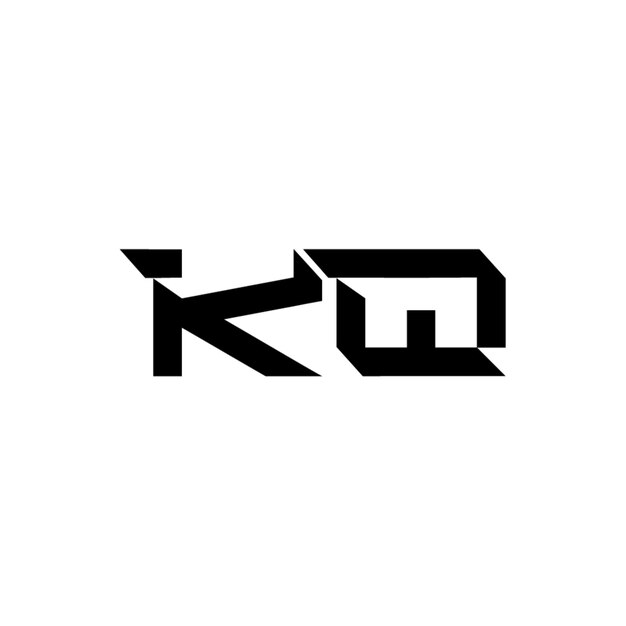 KQ monograma diseño del logotipo letra texto nombre símbolo monocromático logotipo alfabeto carácter logotipo simple