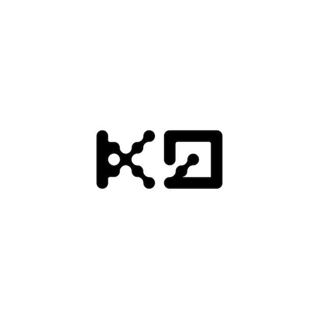 KQ monograma logotipo diseño carta texto nombre símbolo monocromo logotipo alfabeto carácter simple logotipo