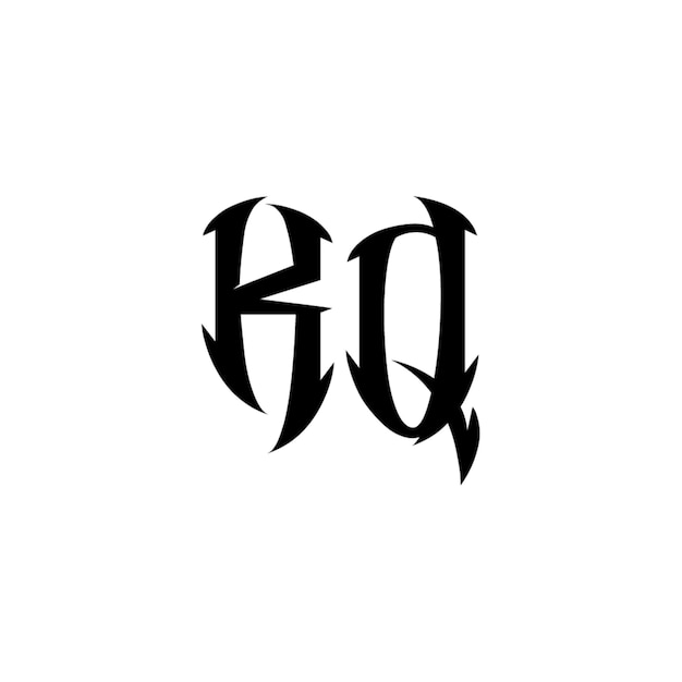 KQ monograma logotipo diseño carta texto nombre símbolo monocromo logotipo alfabeto carácter simple logotipo