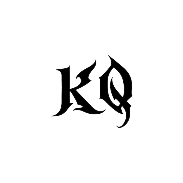 KQ monograma logotipo diseño carta texto nombre símbolo monocromo logotipo alfabeto carácter simple logotipo