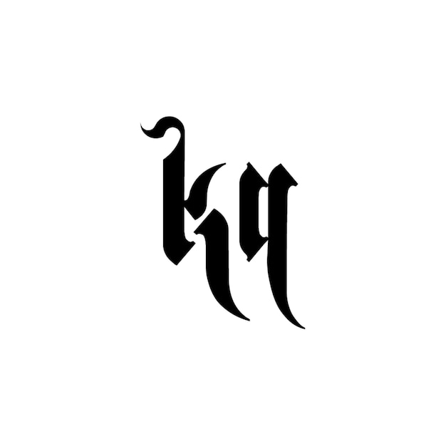KQ monograma logotipo diseño carta texto nombre símbolo monocromo logotipo alfabeto carácter simple logotipo