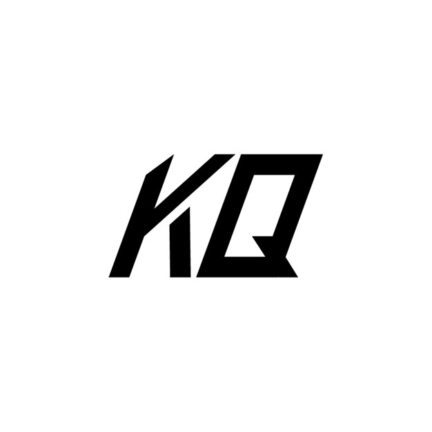 KQ monograma logotipo diseño carta texto nombre símbolo monocromo logotipo alfabeto carácter simple logotipo