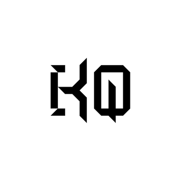 KQ monograma logotipo diseño carta texto nombre símbolo monocromo logotipo alfabeto carácter simple logotipo