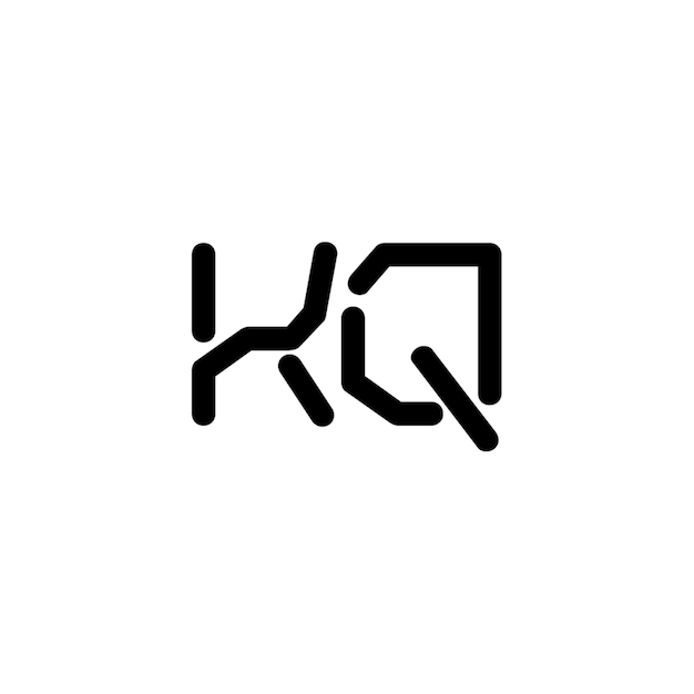 KQ monograma logotipo diseño carta texto nombre símbolo monocromo logotipo alfabeto carácter simple logotipo