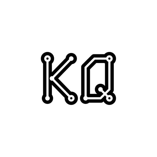 KQ monograma logotipo diseño carta texto nombre símbolo monocromo logotipo alfabeto carácter simple logotipo