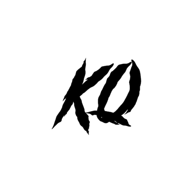 KQ monograma logotipo diseño carta texto nombre símbolo monocromo logotipo alfabeto carácter simple logotipo
