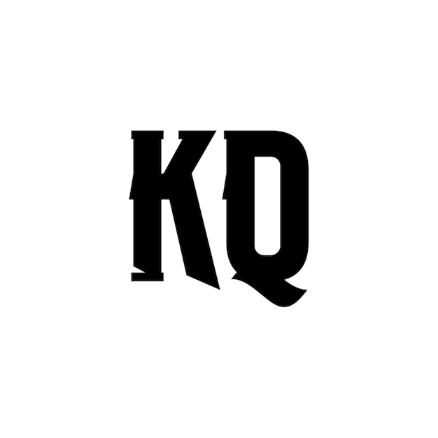 KQ monograma logotipo diseño carta texto nombre símbolo monocromo logotipo alfabeto carácter simple logotipo