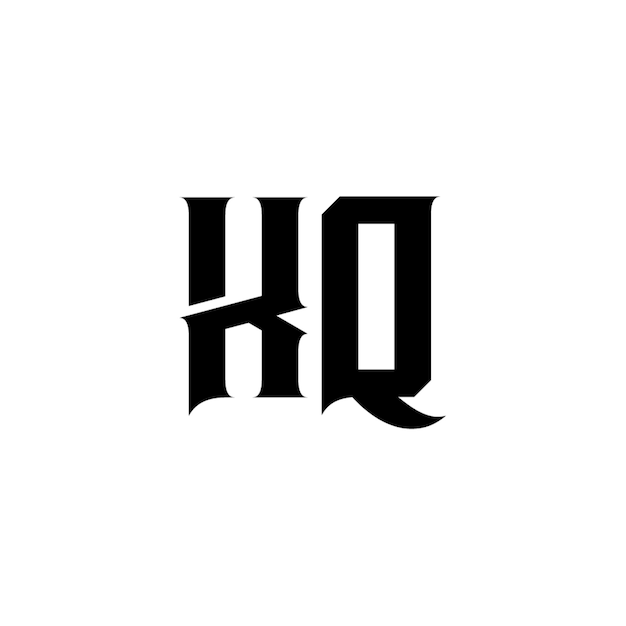 KQ monograma logotipo diseño carta texto nombre símbolo monocromo logotipo alfabeto carácter simple logotipo