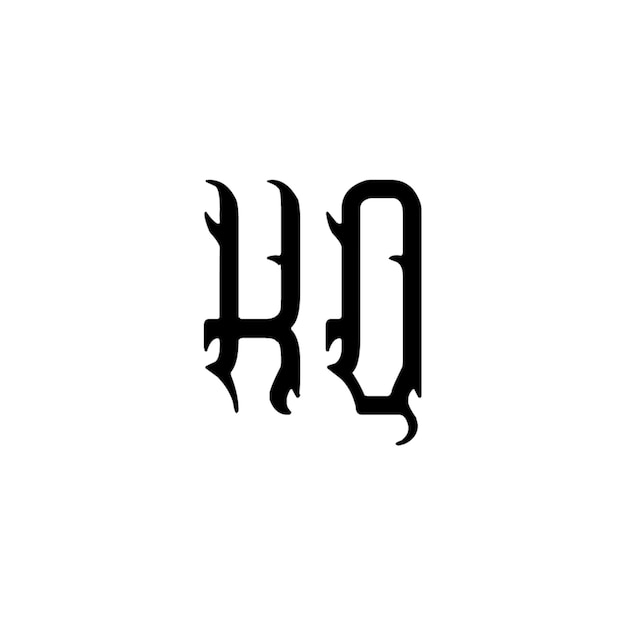 KQ monograma logotipo diseño carta texto nombre símbolo monocromo logotipo alfabeto carácter simple logotipo