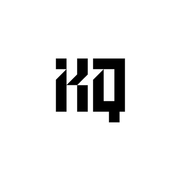 KQ monograma logotipo diseño carta texto nombre símbolo monocromo logotipo alfabeto carácter simple logotipo