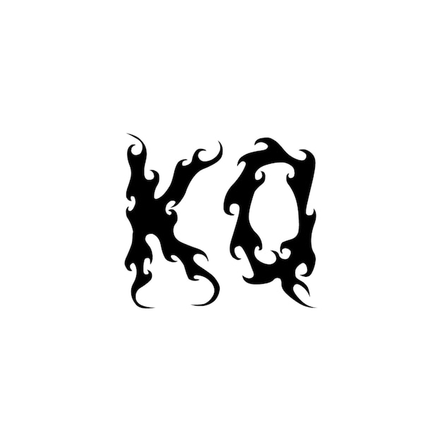 KQ monograma logotipo diseño carta texto nombre símbolo monocromo logotipo alfabeto carácter simple logotipo