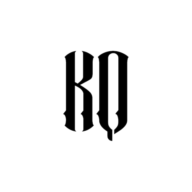 KQ monograma logotipo diseño carta texto nombre símbolo monocromo logotipo alfabeto carácter simple logotipo