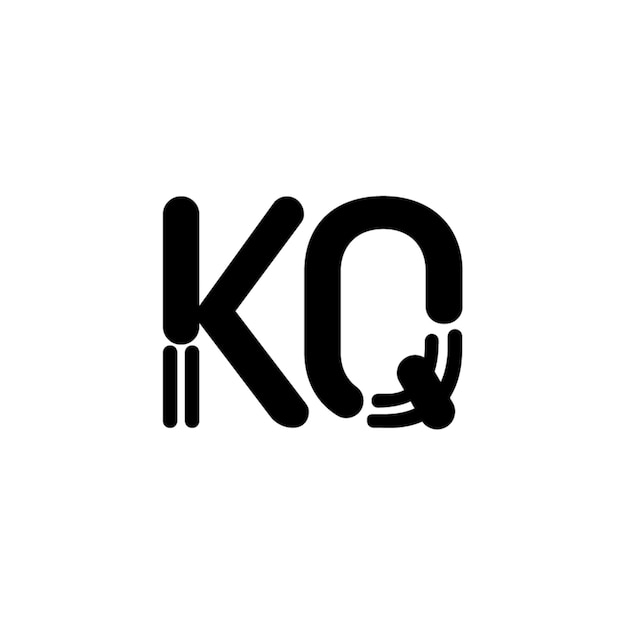 KQ monograma logotipo diseño carta texto nombre símbolo monocromo logotipo alfabeto carácter simple logotipo