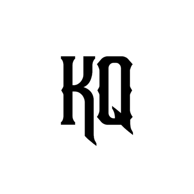 KQ monograma logotipo diseño carta texto nombre símbolo monocromo logotipo alfabeto carácter simple logotipo