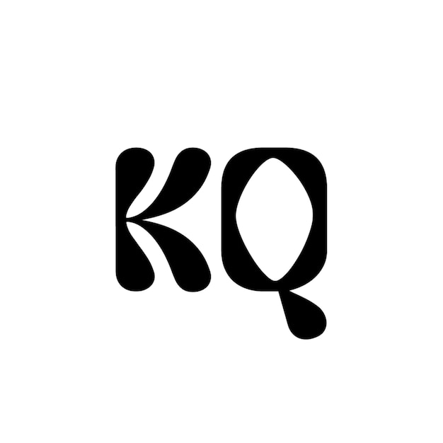 KQ monograma logotipo diseño carta texto nombre símbolo monocromo logotipo alfabeto carácter simple logotipo