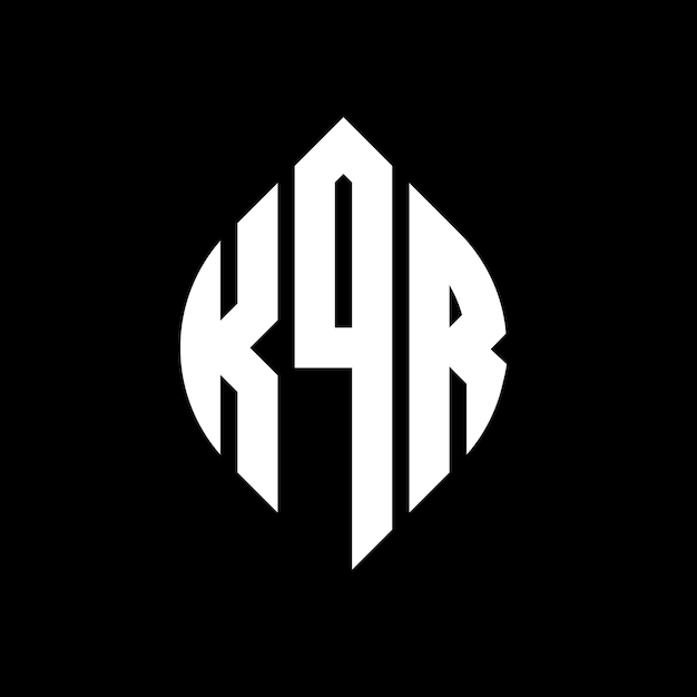 KQR diseño de logotipo de letra de círculo con forma de círculo y elipse KQR letras de elipse con estilo tipográfico Las tres iniciales forman un logotipo de círculo KQR Emblema de círculo Monograma Abstracto Marca de letra Vector