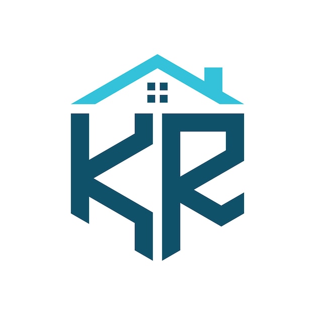 KR Logotipo de diseño de casa plantilla letra KR Logotipo para la construcción de bienes raíces o cualquier negocio relacionado con la casa