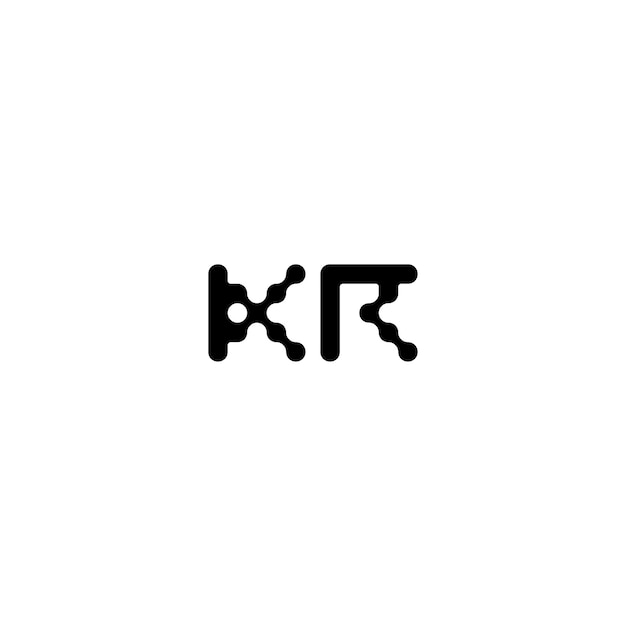 KR monograma logotipo diseño carta texto nombre símbolo monocromo logotipo alfabeto carácter simple logotipo