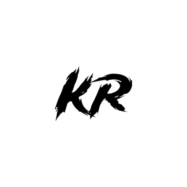 KR monograma logotipo diseño carta texto nombre símbolo monocromo logotipo alfabeto carácter simple logotipo