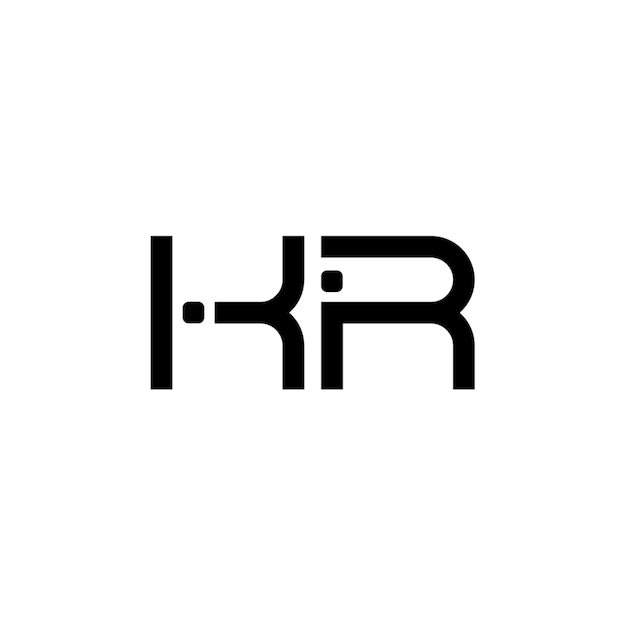KR monograma logotipo diseño carta texto nombre símbolo monocromo logotipo alfabeto carácter simple logotipo